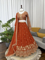 Sangeet Special Georgette Thread & Sequence Embroidery Work Lehenga Choli