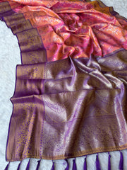 Beautiful Dharmavaram Soft Banarsi Tissue Fabric Saree