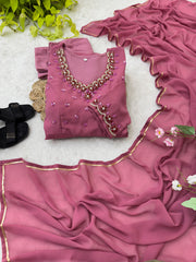 Party-wear Georgette Handwork Neck Designer Gown