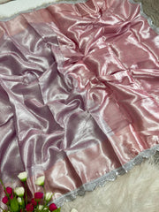 Beautiful Soft Pastel Pink Banarasi Tissue Silk Saree