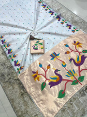 Beautiful khadi Raw Silk Minakari Weaving Border Work Saree