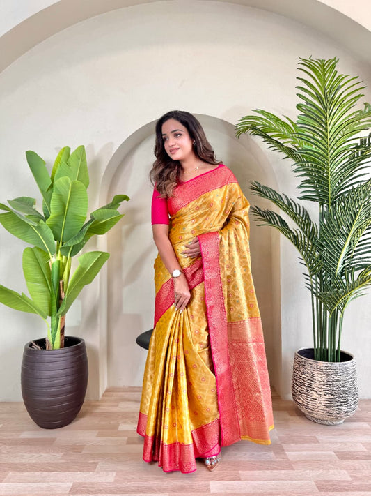 Trending Pure Tissue Silk With Zari Weaving Saree