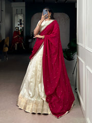 Beautiful South Indian Dola Silk Work Lehenga Choli