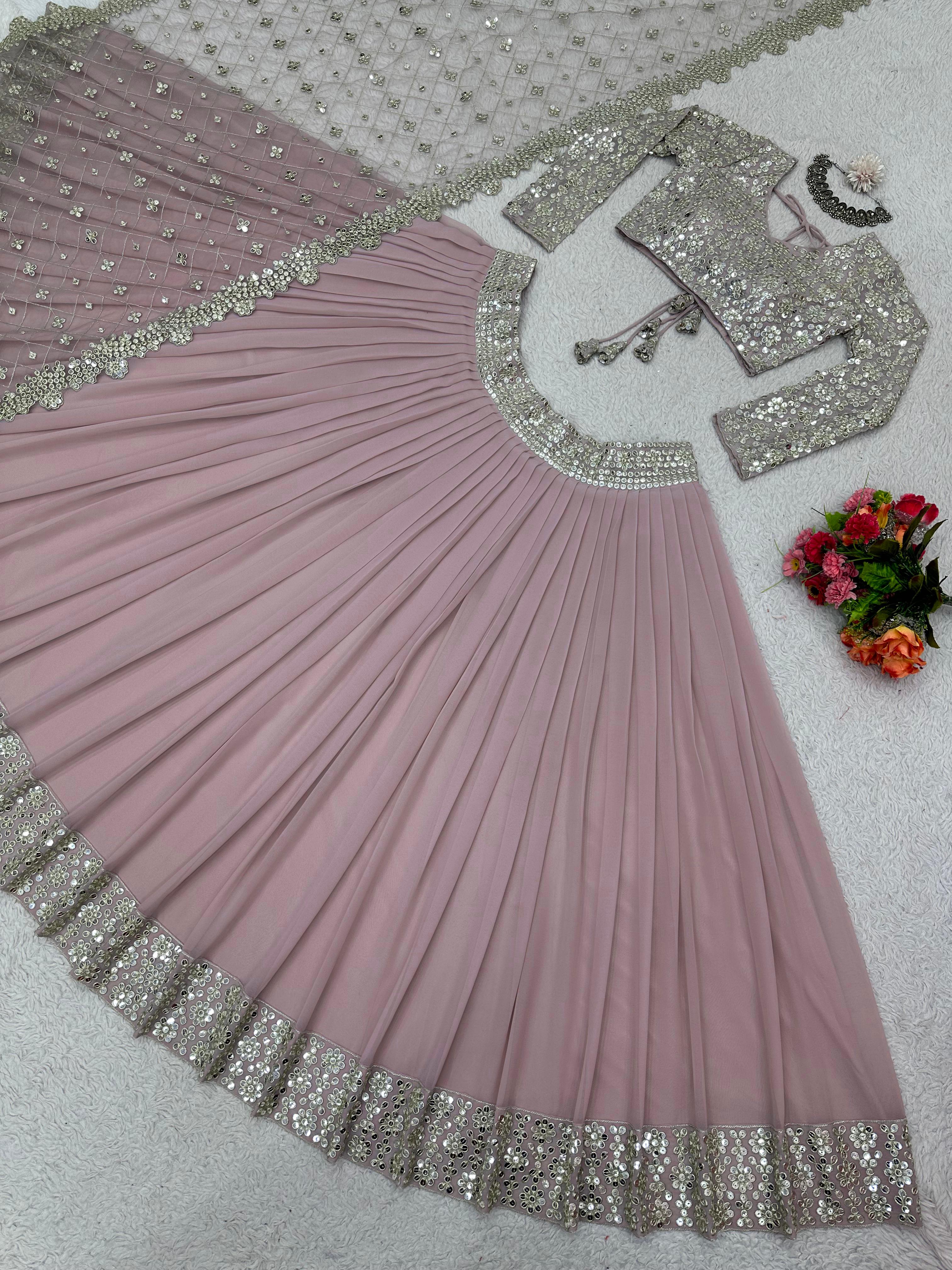 Unique Designer Georgette Sequence Work Lehenga Choli