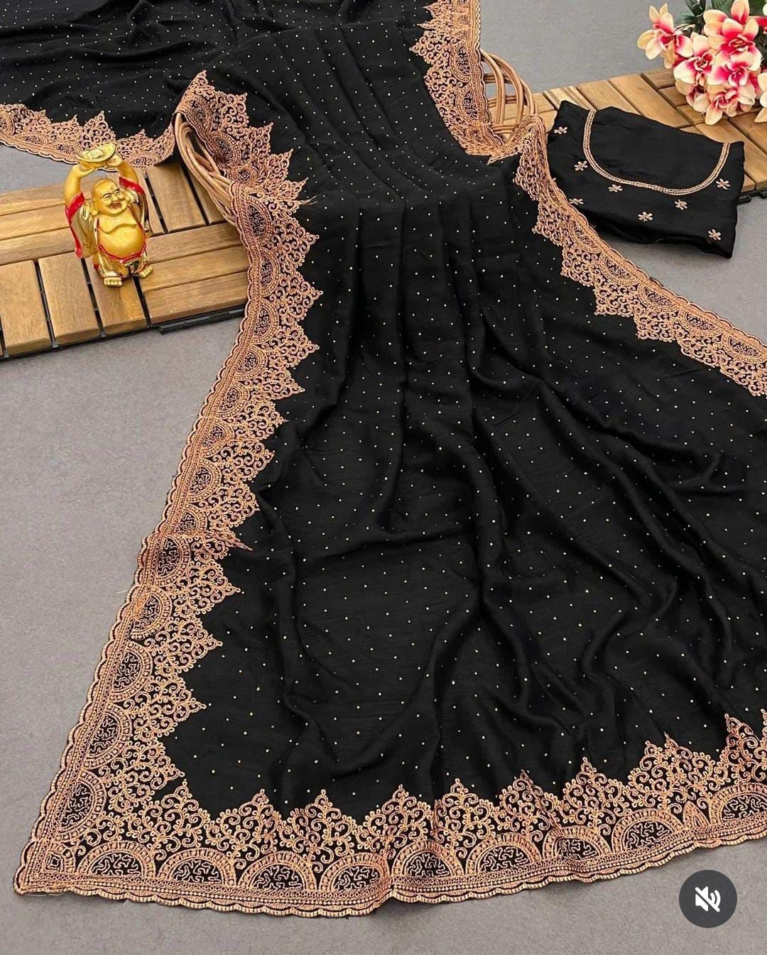 Beautiful Superhit Blooming Vichitra Silk Saree