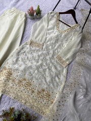 Beautiful Fendy Handwork Beads With Embroidery Sequence Work Sharara