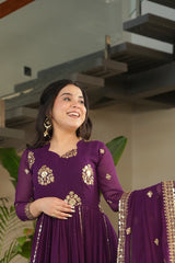 Party-wear  Blooming Designer Rich Zari & Sequence Embroidered Gown