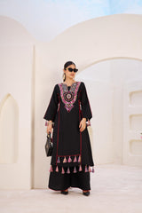 Girly Stylish Thread & Real Mirror With Tassels & Fancy Lace Co-Ord Set