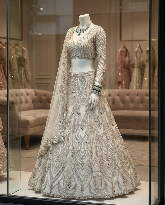 Party-wear Butterfly Coding Sequence Stone Work Lehenga Choli