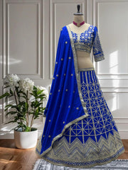 Party-wear Chinon Embroidery & Sequence Coding Work Lehenga Choli