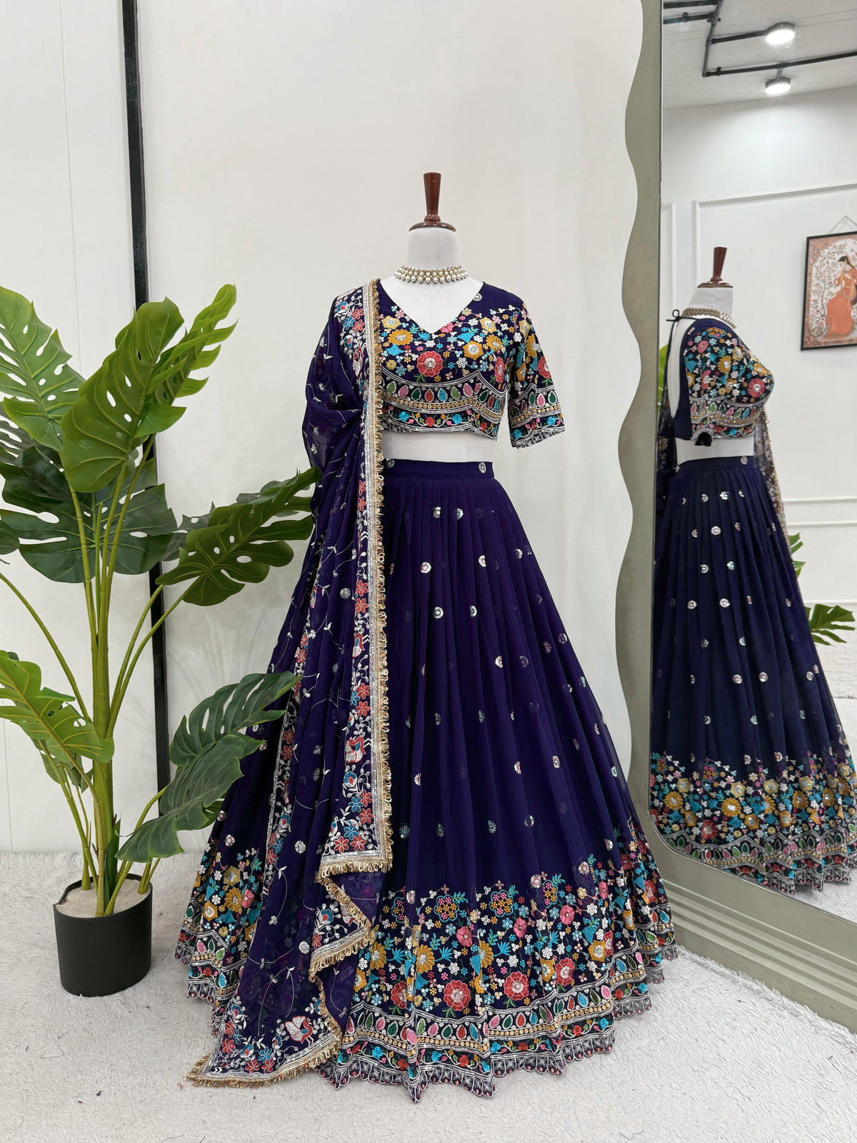 Beautiful Georgette Thread With Sequence Work Lehenga Choli