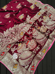 Beautiful Pure Dola Banarasi Silk Zari Weaving Work Saree