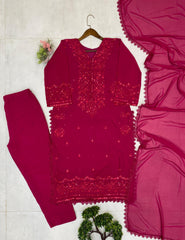 Beautiful Georgette Sequence Embroidery Work Suit