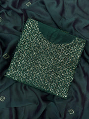 Party-wear Soft Rangoli Silk Sequence & Embroidery Work Saree