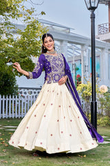 Festival Special Vichitra Silk Embroidery Coding Sequence Work Lehenga Choli