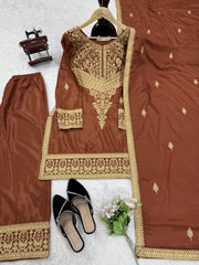 Party-wear Crepe Designer Sharara Suit