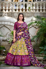 Heritage & Elegance Patola Printed Combination Tussar Silk Lehenga Choli