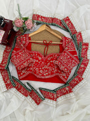 Party-wear Tibby Silk Thread With Sequence Work Saree
