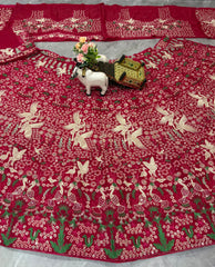 Reception Special Beautiful Georgette Embroidery & Sequence Work Lehenga Choli