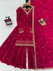 Elegant Ethnic Jimmy choo Thread With Sequence Work Suit