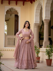 Perfect Wedding Special Georgette Thread Zari Sequence Embroidery Work Lehenga Choli