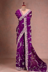 Jimmy Choo Heavy Embroidery Codding & Sequence Work Saree
