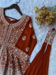 Festive Special Georgette Embroidery Sequence Work Salwar Suit