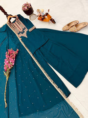 Party Were Georgette Embroidery Work Sarara Set