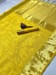 Pure Soft Tissue Silk Big Temple Boder Work Saree