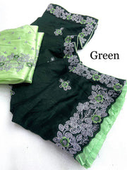 Attractive Blooming Vichitra Work Saree