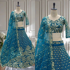 Party-wear Butterfly Sequence & Zari Embroidery Work Lehenga Choli