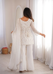 Elegant Crunchy Silk Kurta Set With Bell Bottom & dupatta