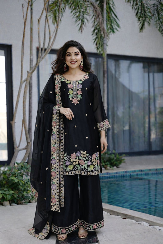 Party-wear Jimmy Choo Bits Embroidery Sequence Coding Sharara