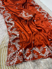 Beautiful Rangoli Silk C-Pallu Coding Sequence Work Saree