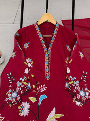 Festive Special Glass Roman Embroidery Work Salwar Suit