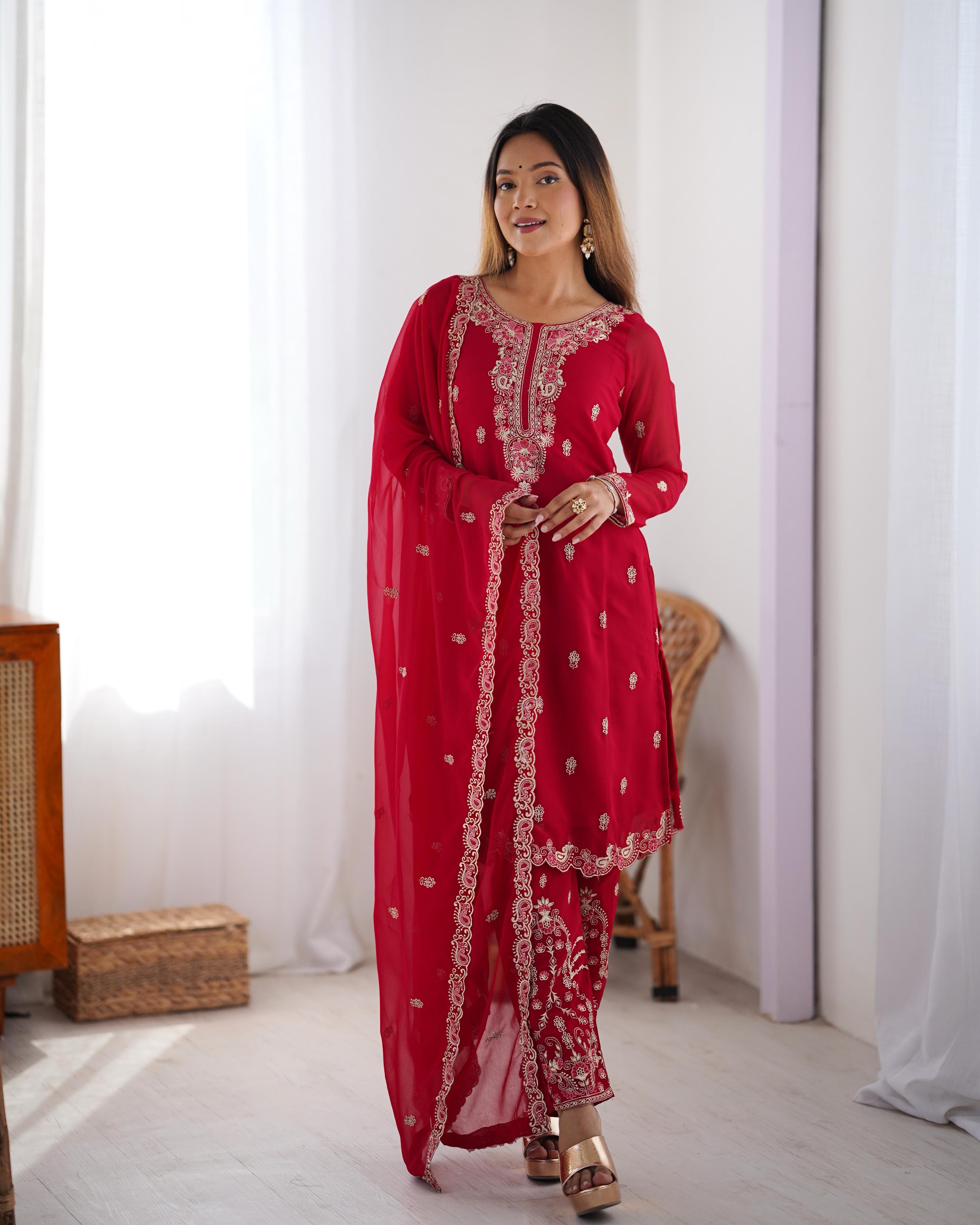 Party-wear Georgette Thread Work Salwar Suit