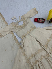 Wedding Wear Chinon Silk thread & Sequence Work Lehenga With Stitched Blouse