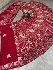 Reception Special Beautiful Georgette Embroidery & Sequence Work Lehenga Choli
