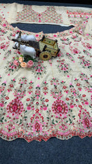 Beautiful Georgette Embroidery Sequence Cut Work Lehenga Choli