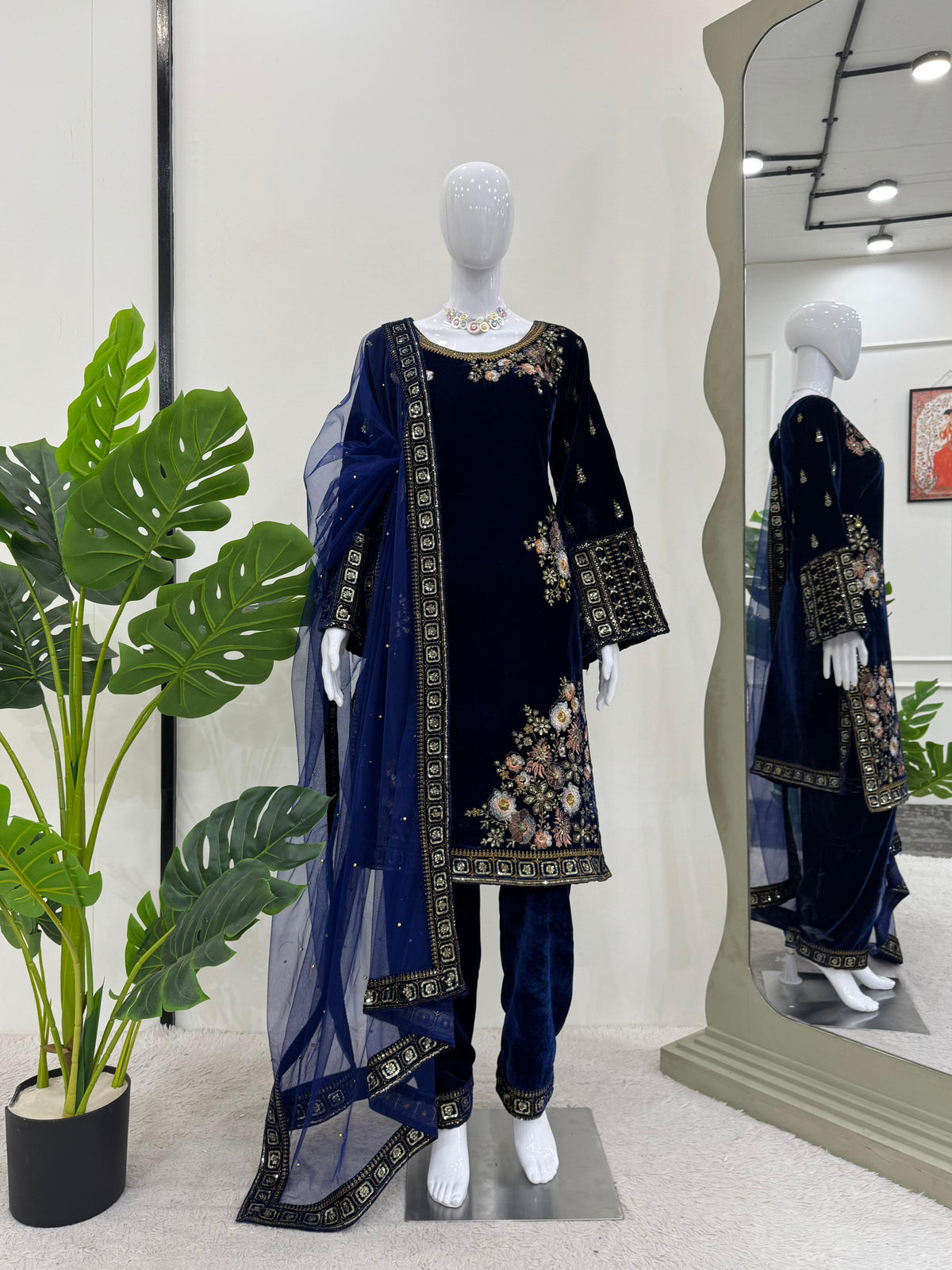 Winter Special Viscose Velvet Sequence Work Salwar Suit