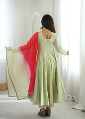 Beautiful Elegant Embroidered Sequence With Real Mirror Designer Gown