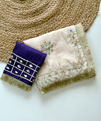 Beautiful Chinon Silk With Sobber kachi Gotta Work Saree