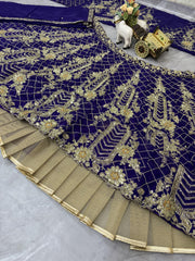 Party-wear Purple Tubby Silk Coding Sequins Work Lehenga Choli