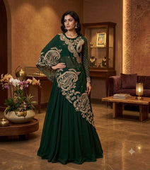 Trendy Stylish Georgette Cording Sequence Work Lehenga Blouse WIth Shrug