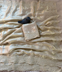 Designer Fendy Satin Gold Embroidery Work Saree