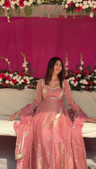 Festive Season Special Red Georgette Thread With Sequence Work Gown