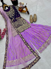 Beautiful Georgette Sequence & Embroidery Sharara