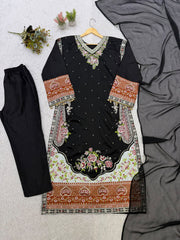 Beautiful Star Silk Sequence Embroidery With Patch Work Suit