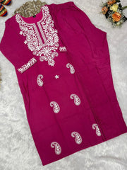 Beautiful Khadi Cotton With Beautiful Embroidery Dress