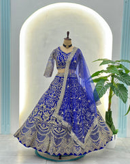 Wedding Special Royal  Butterfly Net Sequins & Codding Embroidery Work Lehenga Choli